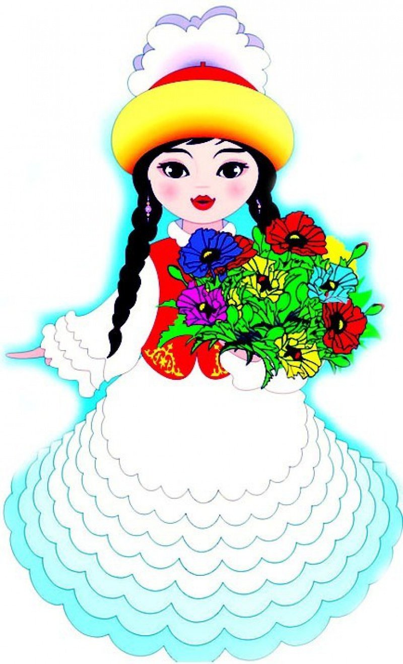 Казахская девочка мультяшный