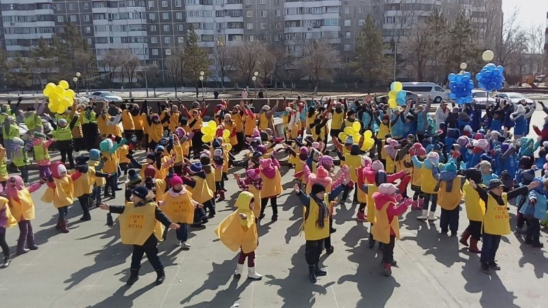 Спортивный флешмоб организовали воспитанники детских садов