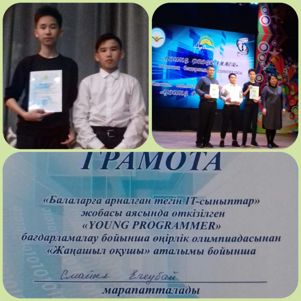 Победитель областной олимпиады«YOUNG PROGRAMMER»