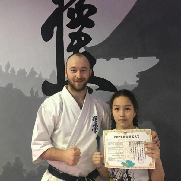 Шакирова Алисия, ученица 5 РВГ сдала экзамен по каратэ кёкушинкай, получив степень 6кю и желтый пояс!
