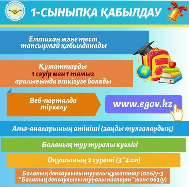 Алгоритм зачисления в школу через www.egov.kz