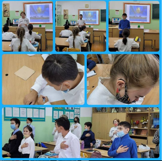 20 сентября 6 «А» класс принял участие в республиканском классном часе, посвященному 30-летию Независимости Республики Казахстан.