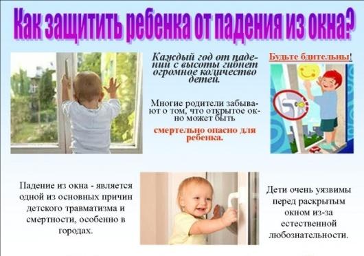 Открытое окно- опасность для ребенка!